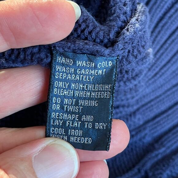 Ralph Lauren Polo Men's Vintage Blue Cable Knit Pullover Sweater Size XL - Picture 6 of 6